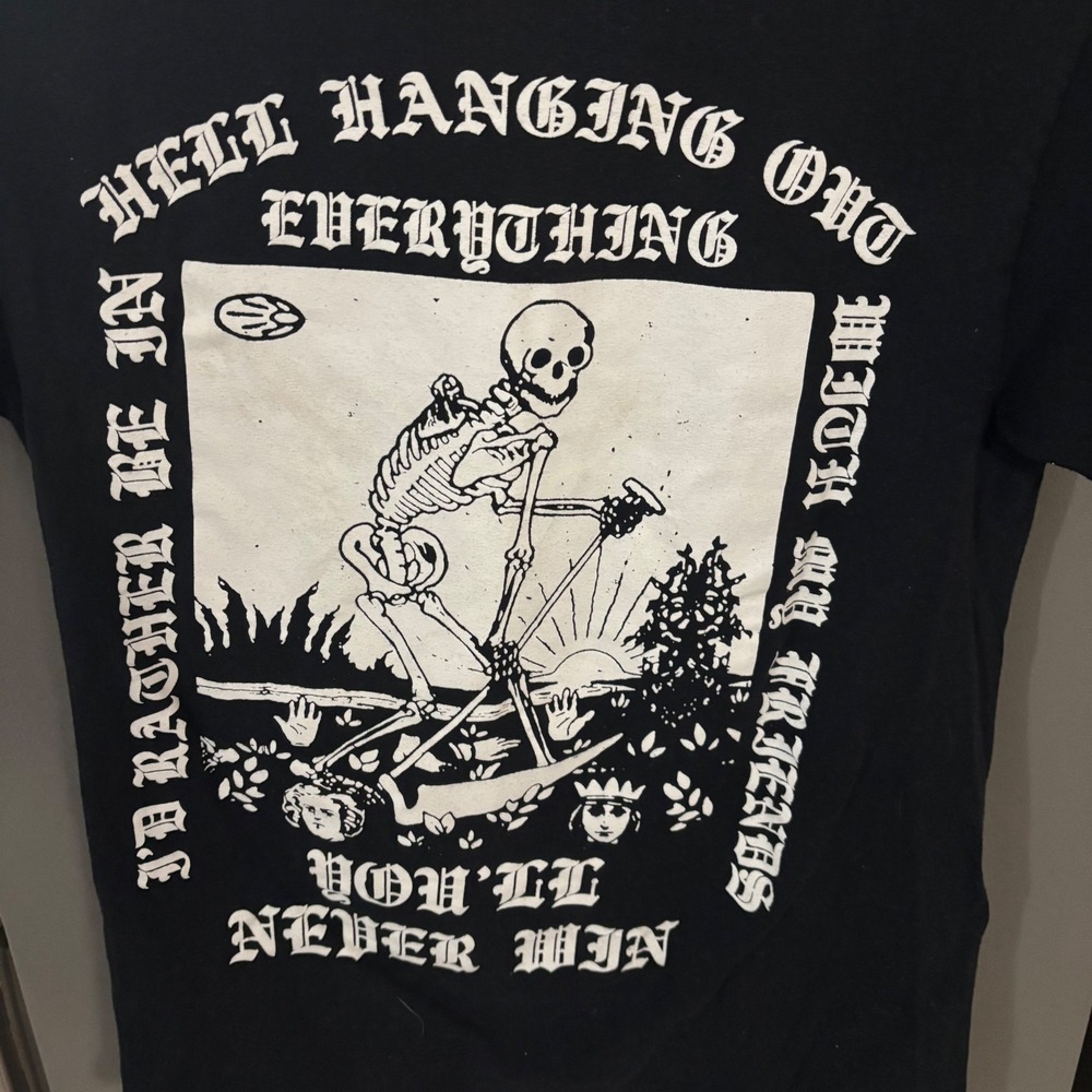 Dead Girls Academy Band T-Shirt Mens Small Black Skeleton Reaper Graphic Tee